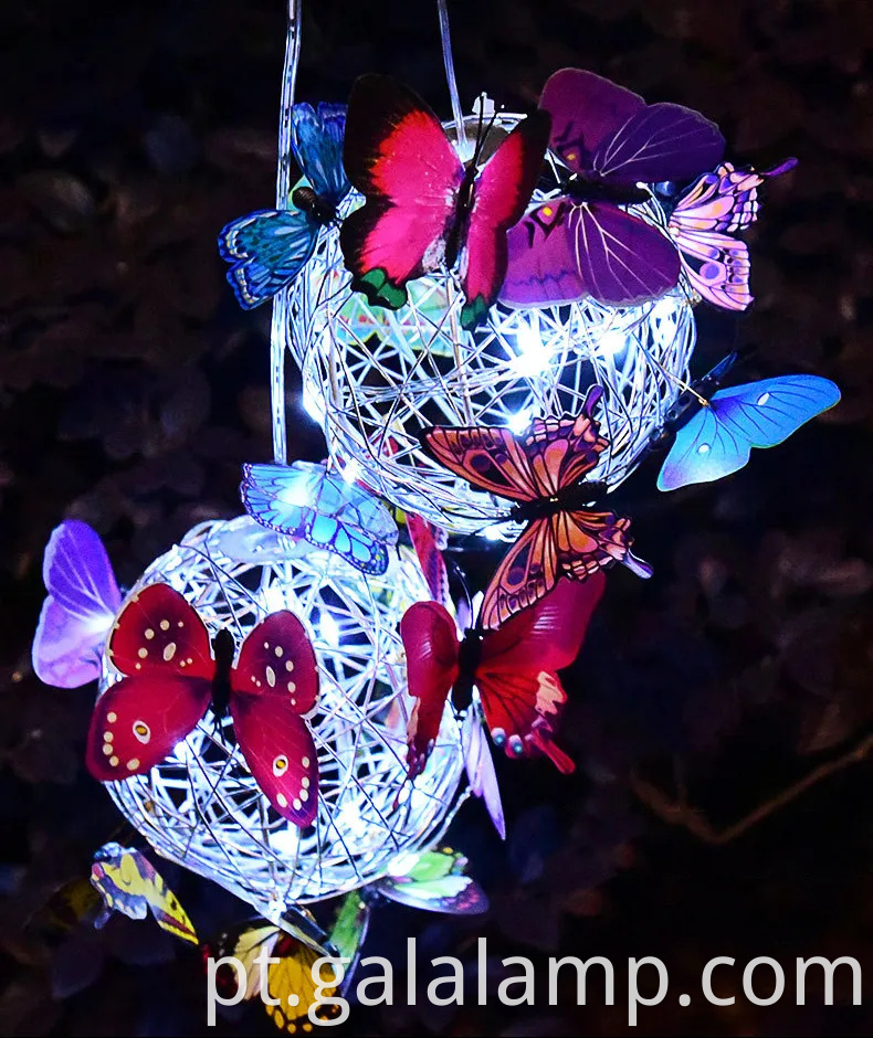 Luzes de cordas de borboleta movidas a solares encantadoras para o ambiente do jardim